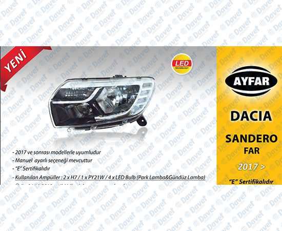 TYC-DAC10SAC27 Far Sol Sandero 2017 - Ledli Manuel